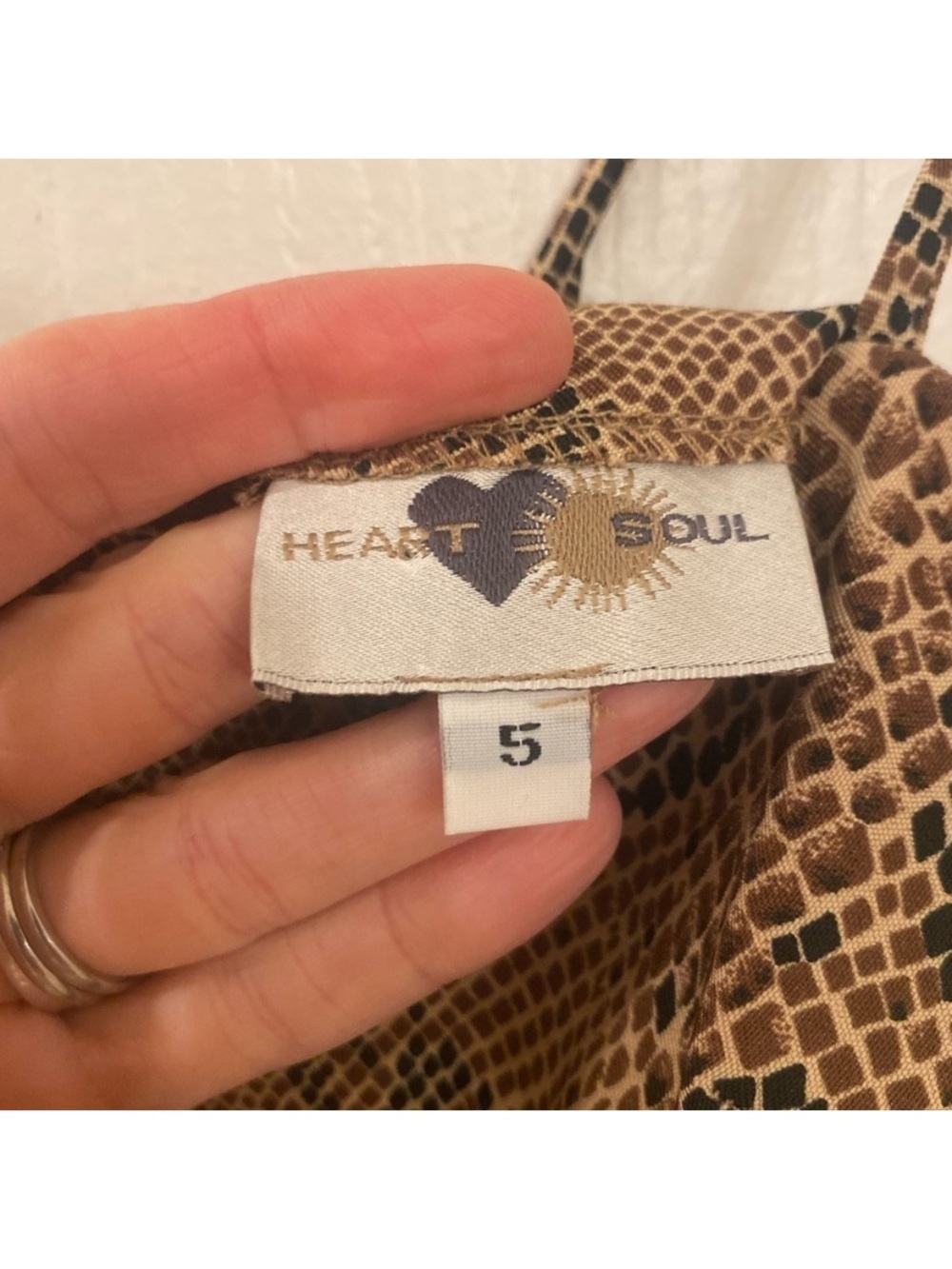 Heart Soul Womens Vintage 90s Snakeskin Print Dress - Picture 6 of 7